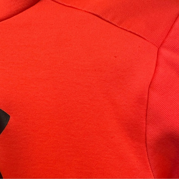 UNDER ARMOUR Neon Orange Hooded Sweatshirt with Pockets - Size Boys XL - Picture 6 of 6